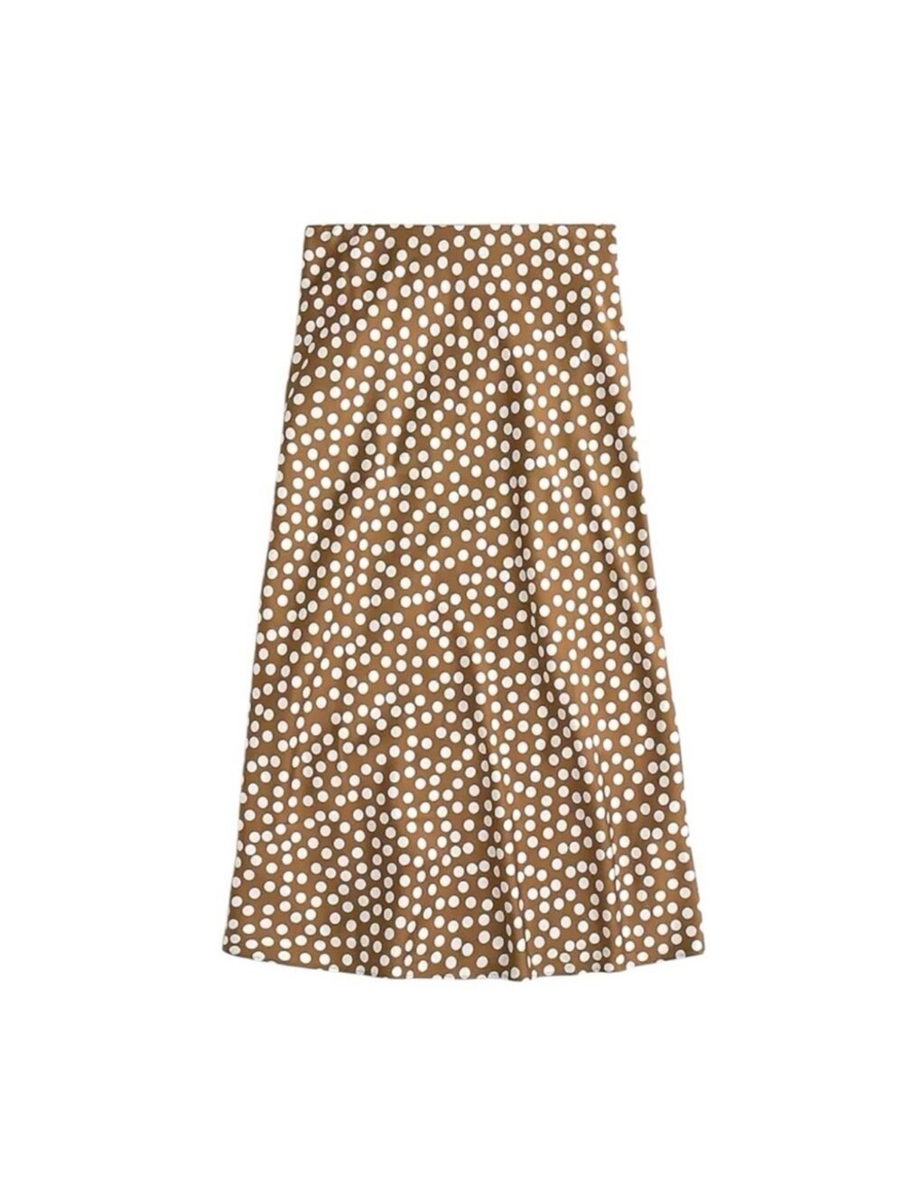 J. Crew Gwyneth Slip Skirt in Polka Dot Brown Ivory Size XS Extra Small